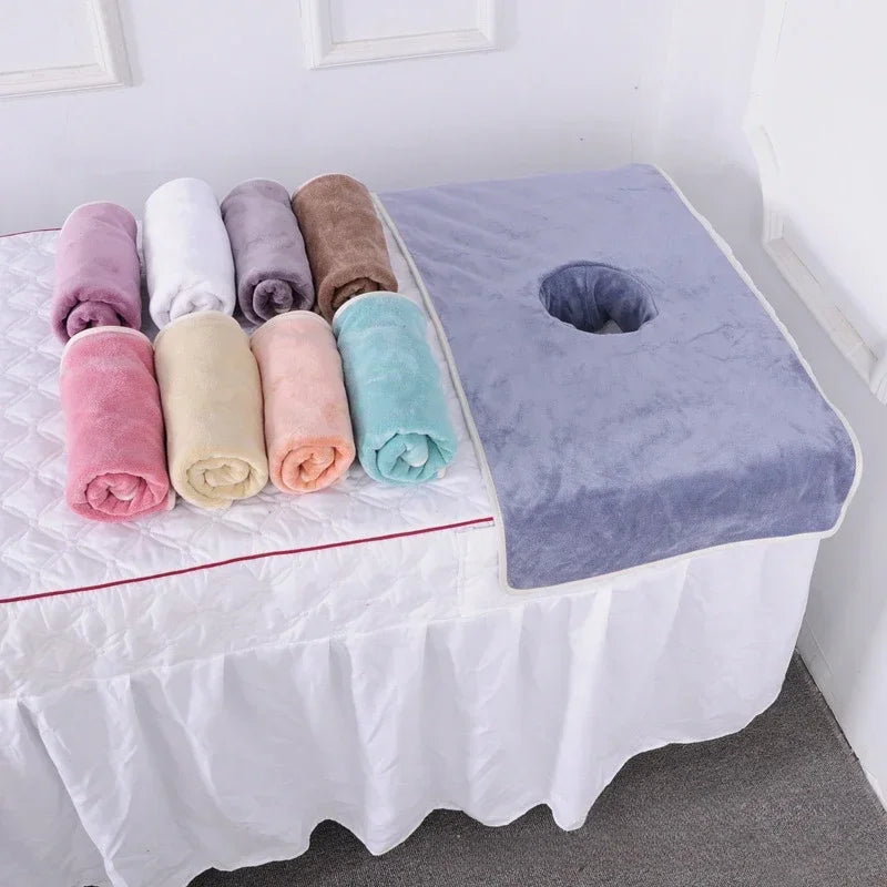 Povei Beauty Spa Massage Table Face Towel with Hole - 40*80cm