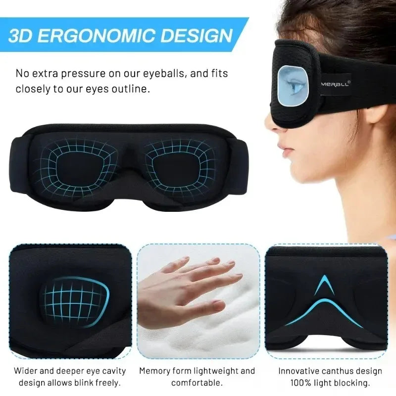 Povei 3D Soft Eye Mask Sleep Aid for Blocking Light and Enhancing Sleep Quality.