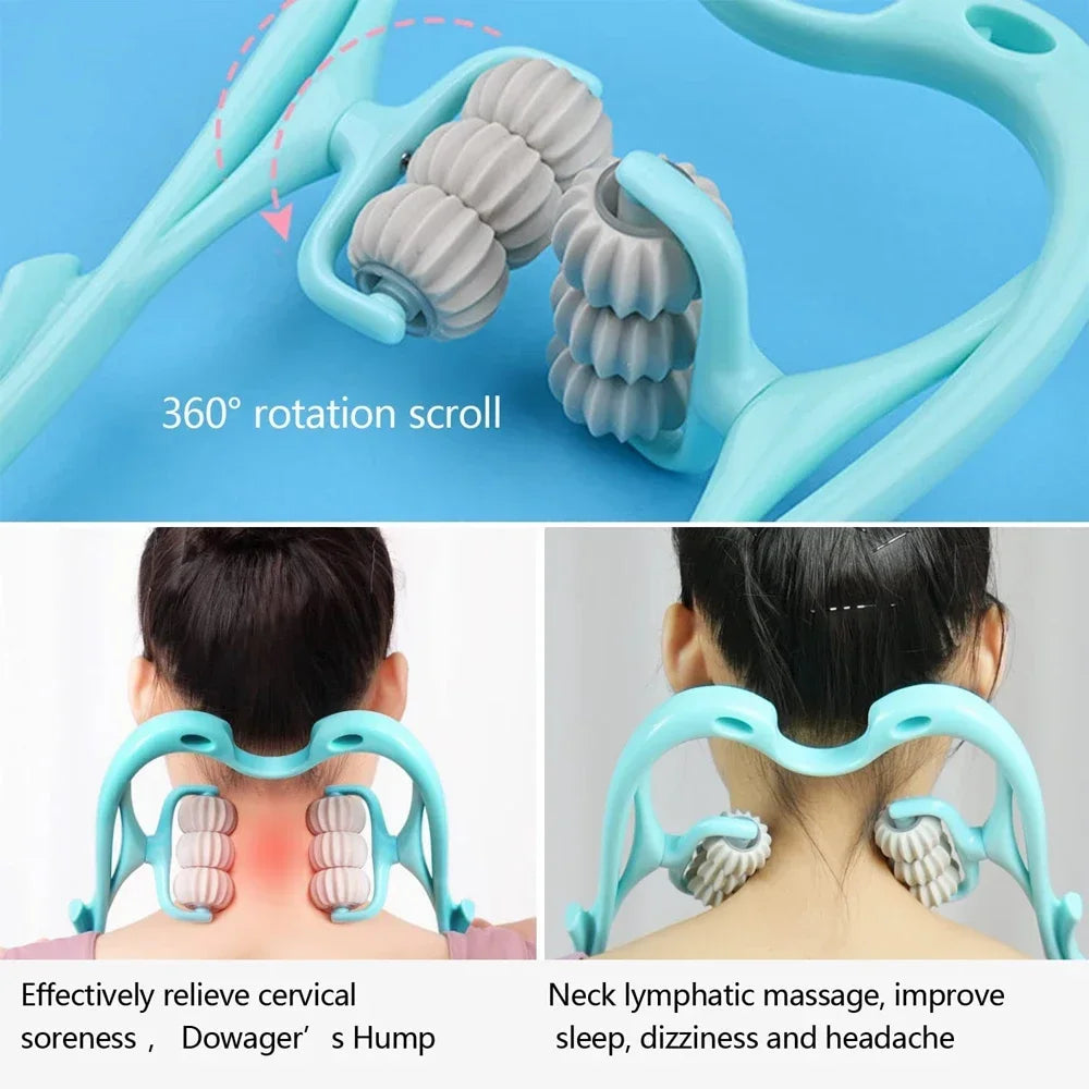 Povei Deep Tissue Neck Massager Handheld Roller for Relaxation and Pain Relief