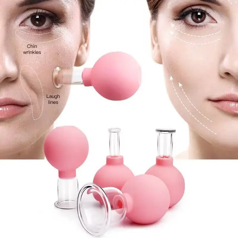 Povei Facial Cupping Massager Skin Lifting Anti Cellulite Massage Jar