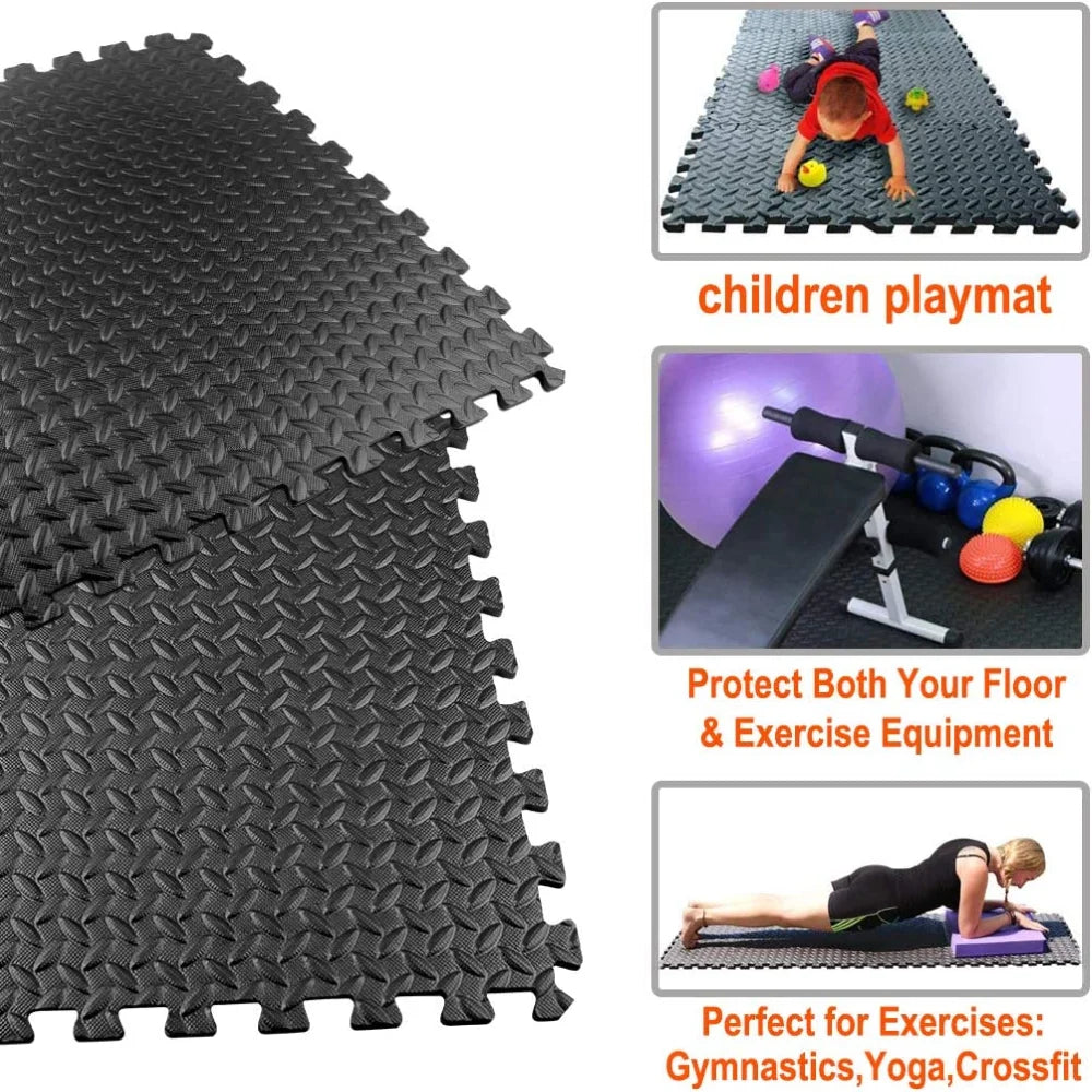 Povei Leaf Foam Gym Mat: Non-slip Splicing Yoga Fitness Mat, Floor Protection & Anti-shock