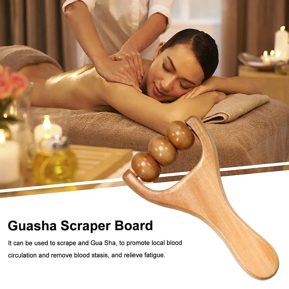 Povei Wooden Body Roller Massager - DIY Maderotherapy for Waist Thigh Leg Hands & Full Body