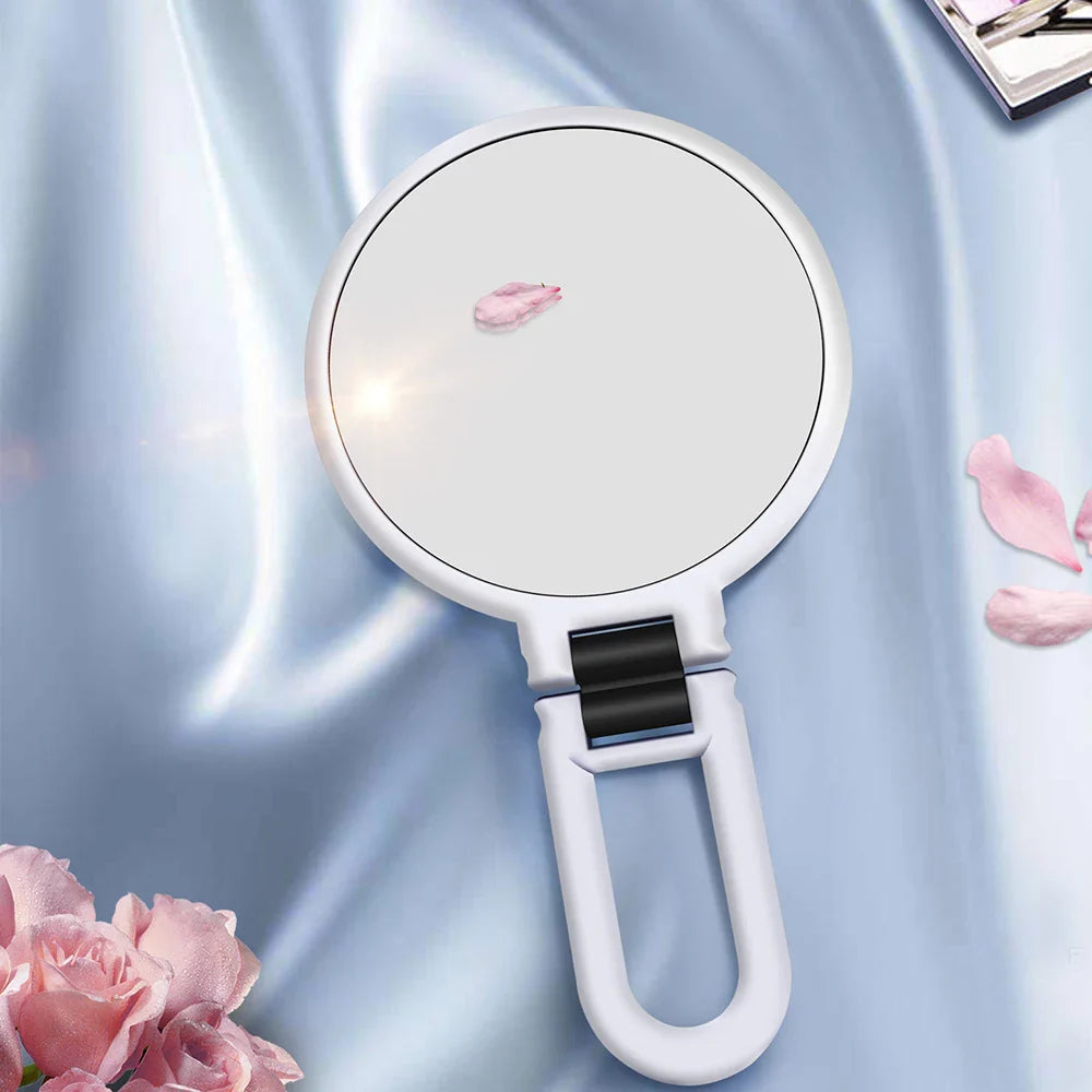 Povei 10X Magnifying Double-Sided Handheld Makeup Mirror