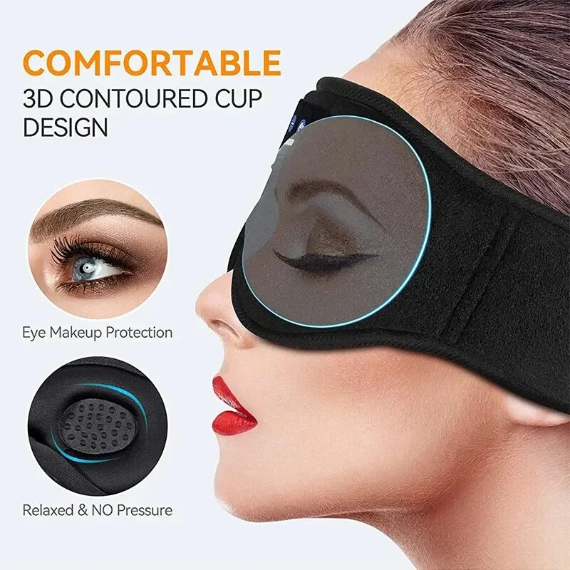 Povei 3D Eye Mask Sleep Headphones with Bluetooth for Music Play