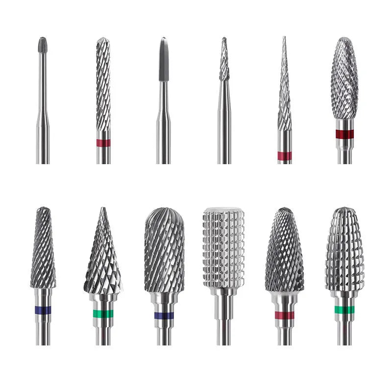 Povei Tungsten Steel Nail Drill Bits Set for Gel Polish Removal