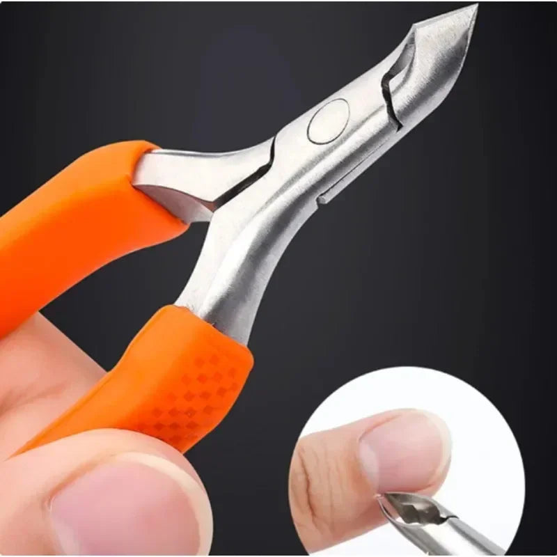 Povei Cuticle Nipper Clipper Ingrown Toenail Scissors Dead Skin Remover Edge Cutter