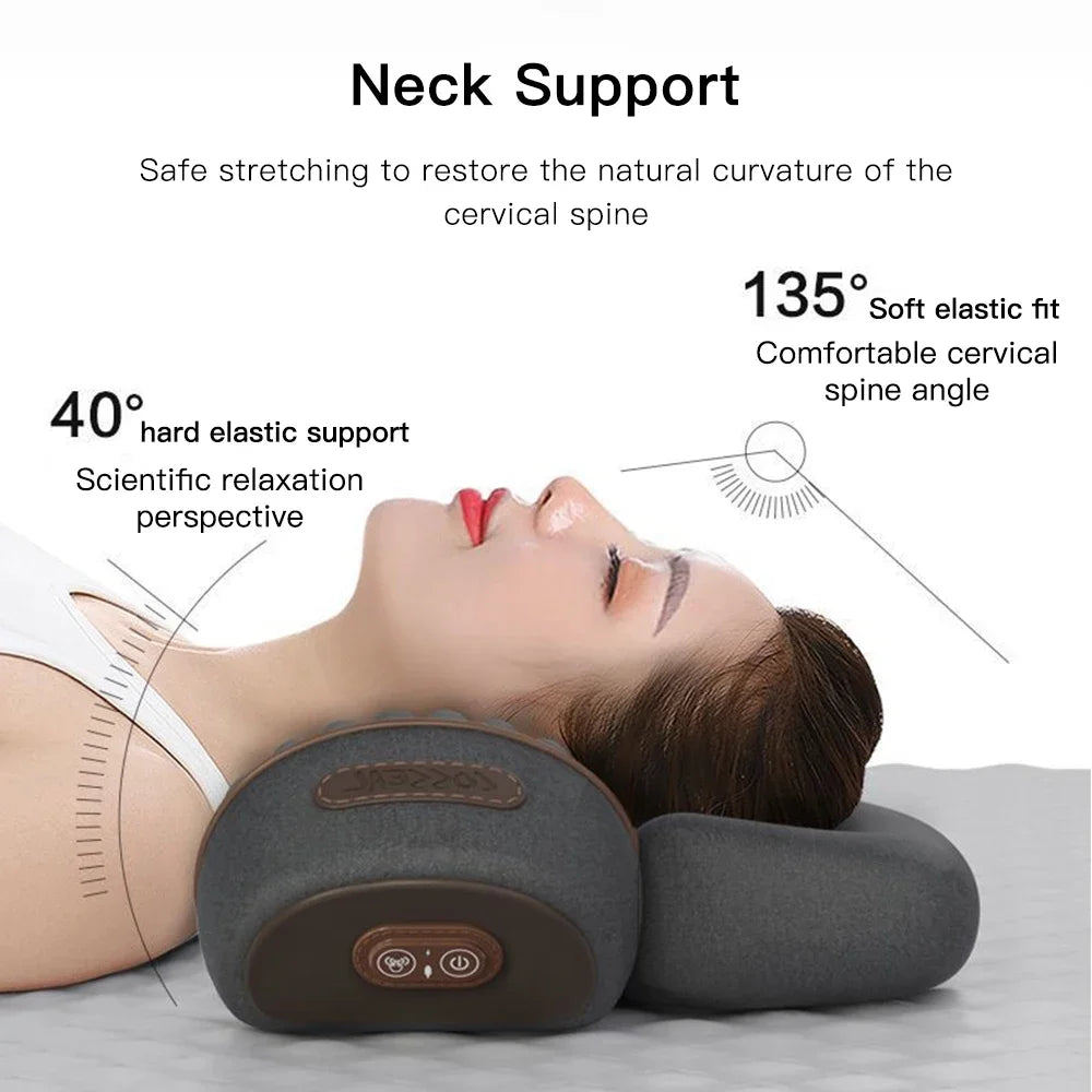 Povei Electric Neck Massager Pillow with Heat, Vibration, Memory Foam Support