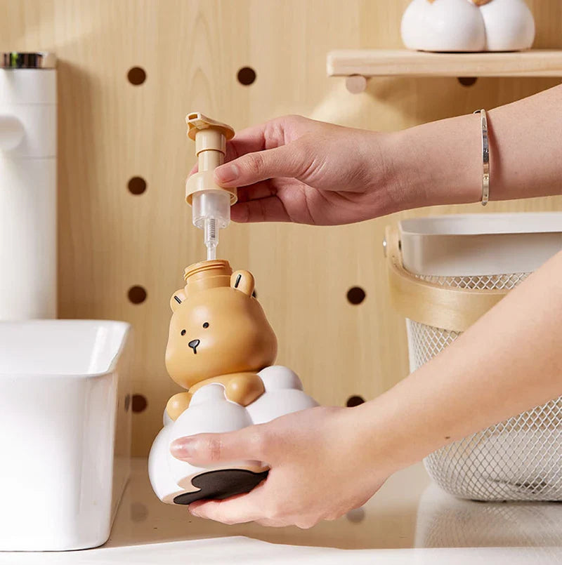 Povei Cartoon Bear Foaming Soap Dispenser Pump Bottle