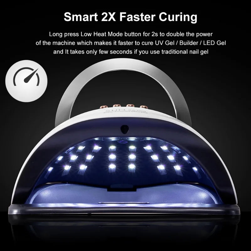 Povei SunX6Max 256W Rechargeable UV Nail Lamp with Mobile Phone Holder