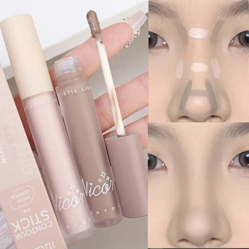 Povei Brighten Liquid Concealer Highlighter for Face Contouring Pen Cosmetics