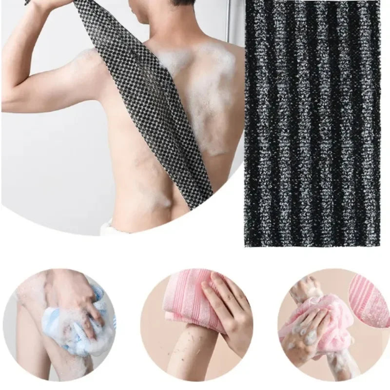 Povei Bath Rubbing Washcloth Towel for Body Exfoliating Scrub - Shower Sponge - Bathroom Accessories