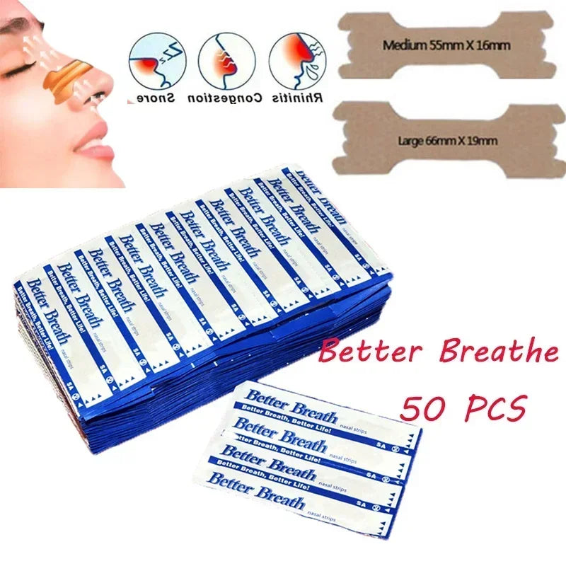 Povei Nasal Strips: Stop Snoring, Better Breathe, 50pcs