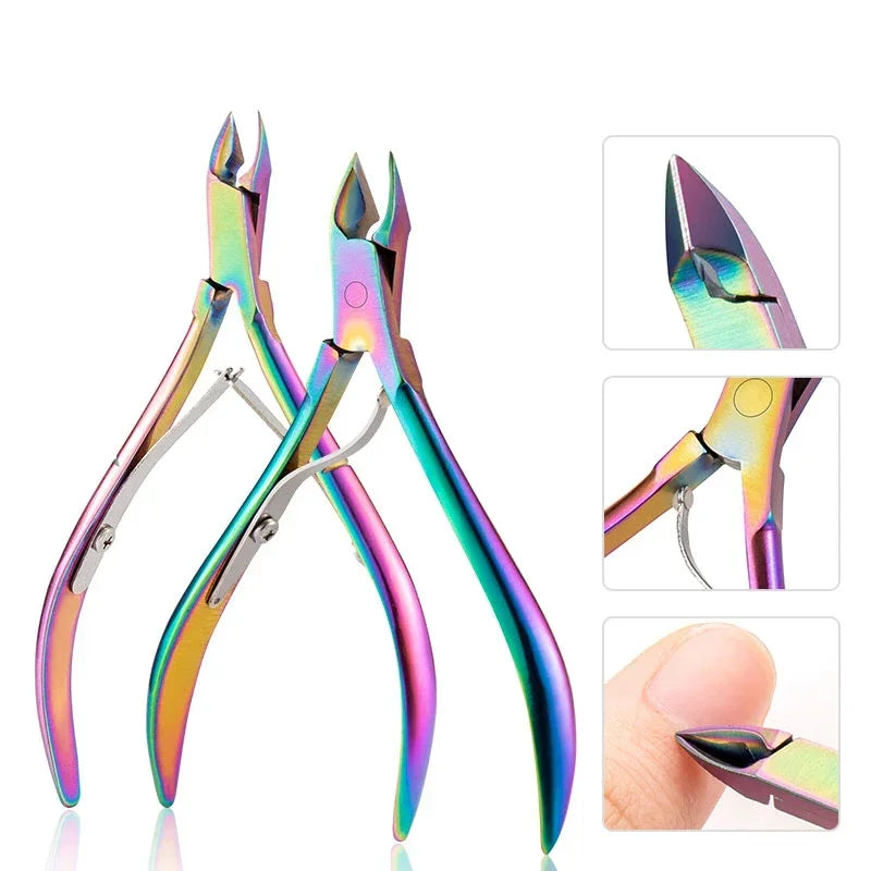 Povei Stainless Steel Ingrown Toenail Scissors Set Nail Cutter Pedicure Tool