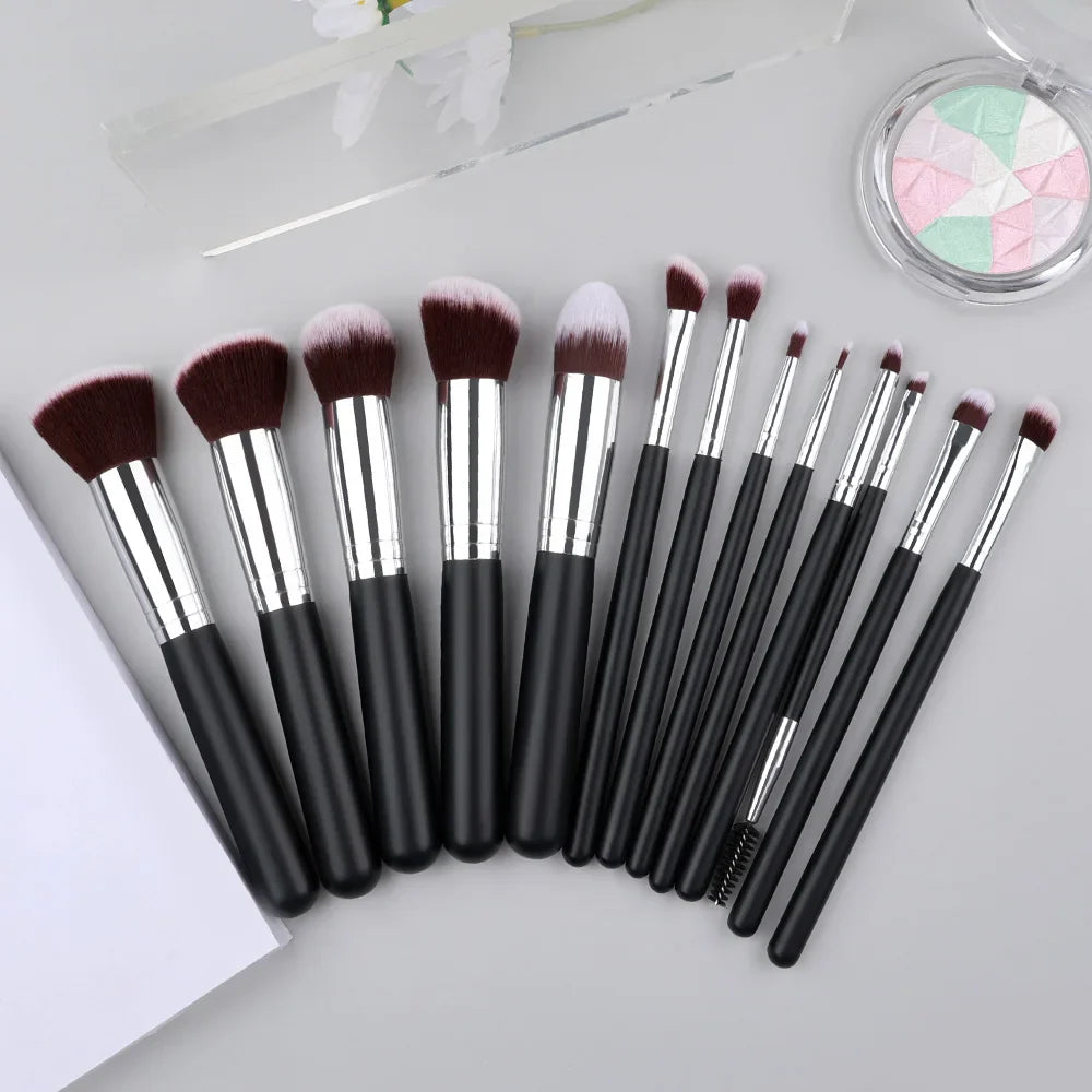 Povei 14/16pcs Makeup Brush Set for Face, Eyebrow, Blending - Professional Beauty Tools