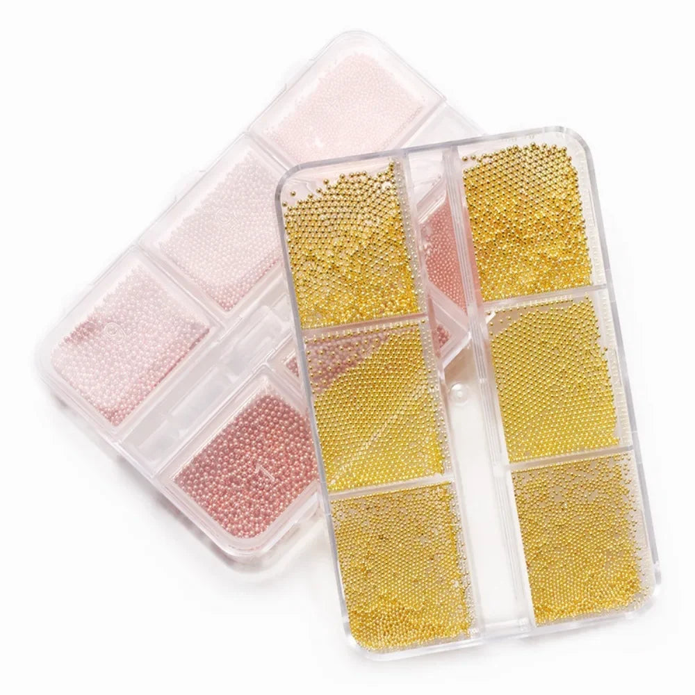 Povei Steel Caviar Beads Mixed Size Nail Decoration Manicure Kit