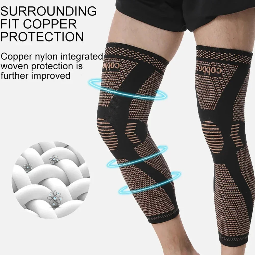 Povei Copper Knee Braces: Full Leg Compression Sleeves for Meniscus Tear, ACL, Arthritis