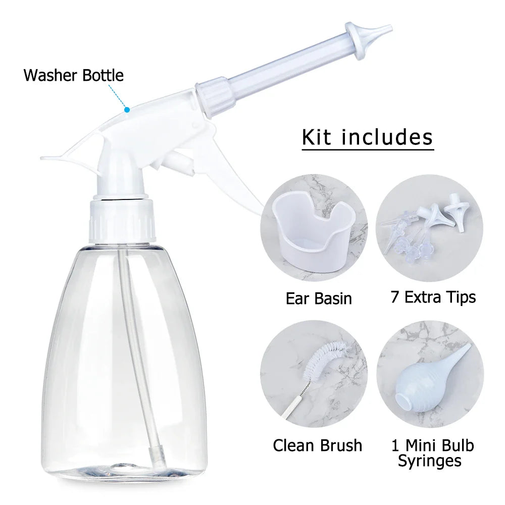 Povei Ear Cleaner Kit: Spiral Water Irrigation for Safe Ear Care & Wax Removal