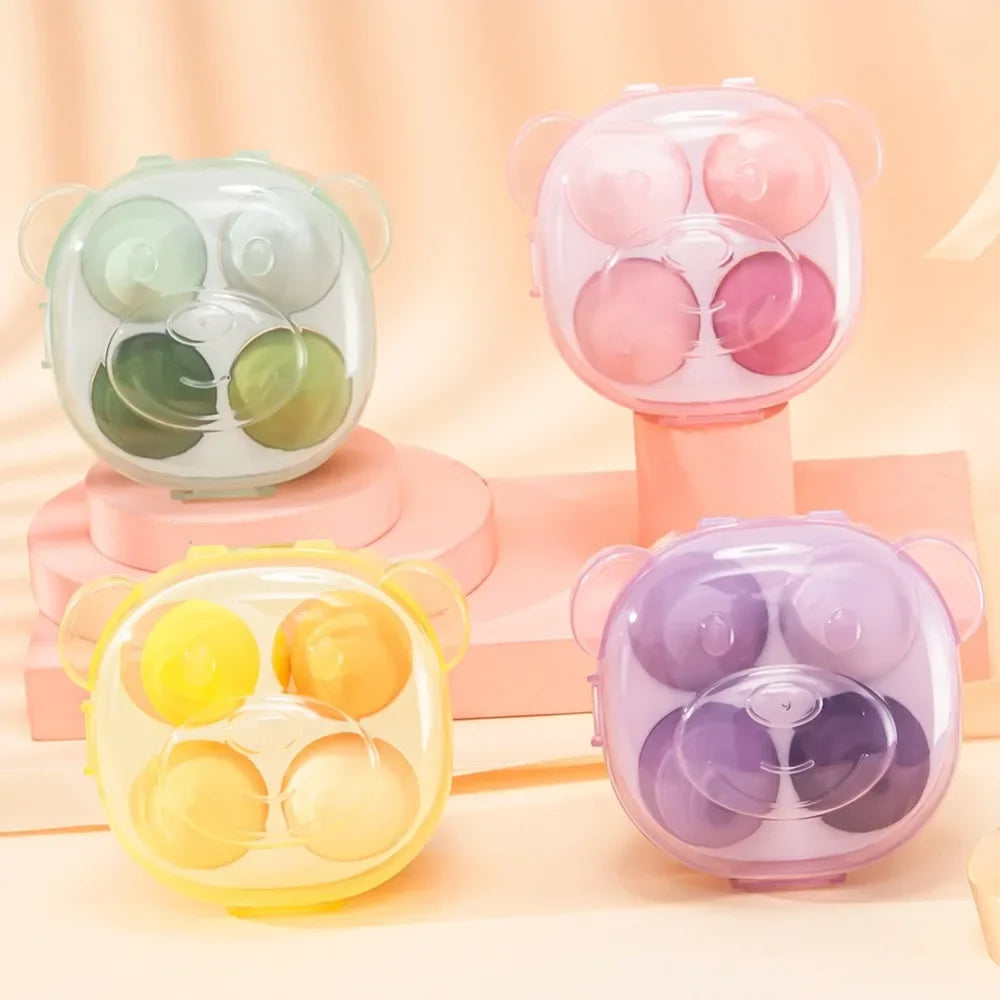 Povei 4-Pack Cartoon Beauty Egg Makeup Sponges - Soft Foundation Powder Puffs