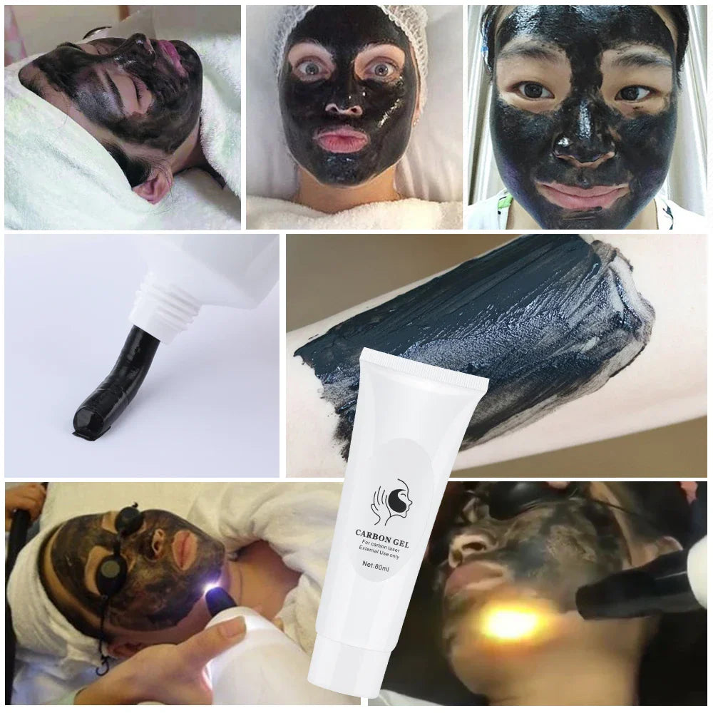 Povei Carbon Gel Black Face Cream Mask for Skin Rejuvenation and Whitening