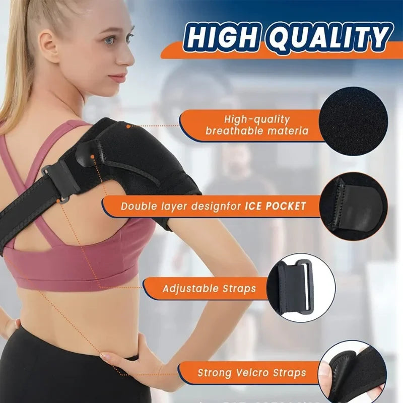 Povei Adjustable Shoulder Support Brace Pad for Men & Women