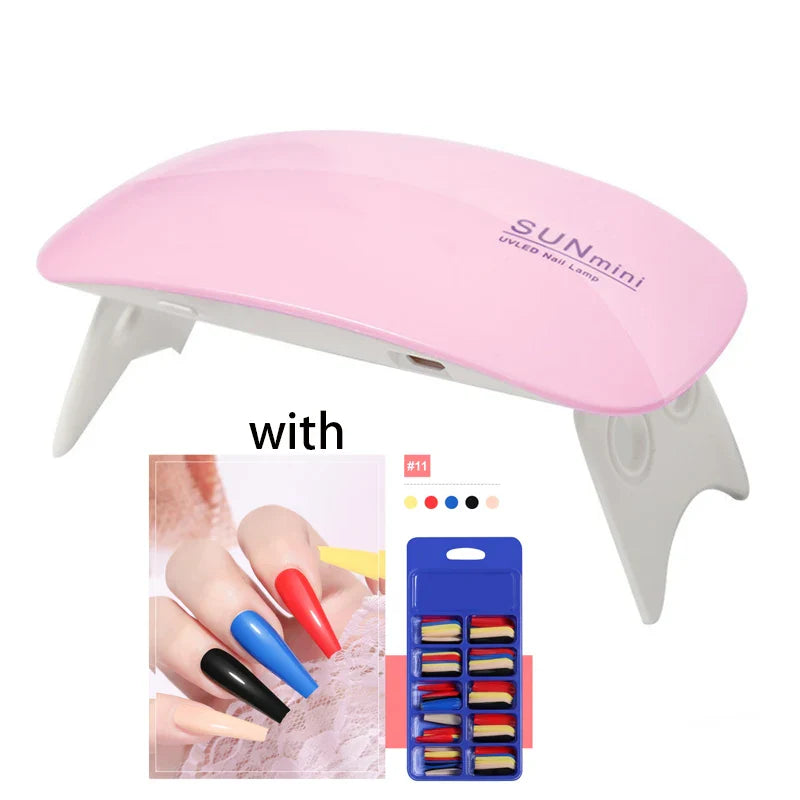 Povei Mini UV LED Nail Dryer for Home Manicure - 6W Portable Lamp