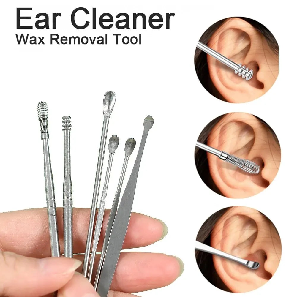 Povei Earwax Cleaner Set Stainless Steel Ear Wax Removal Kit