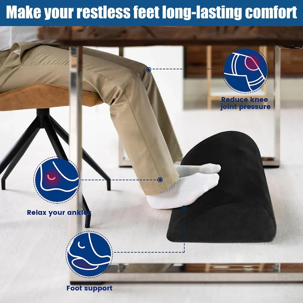 Memory Foam Foot Rest by Povei: Under Desk Office Accessories for Ankle Support