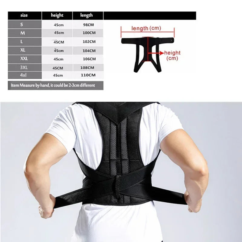 Povei Posture Corrector Back Support Brace Orthopedic Shoulder Wrap for Back Straightening