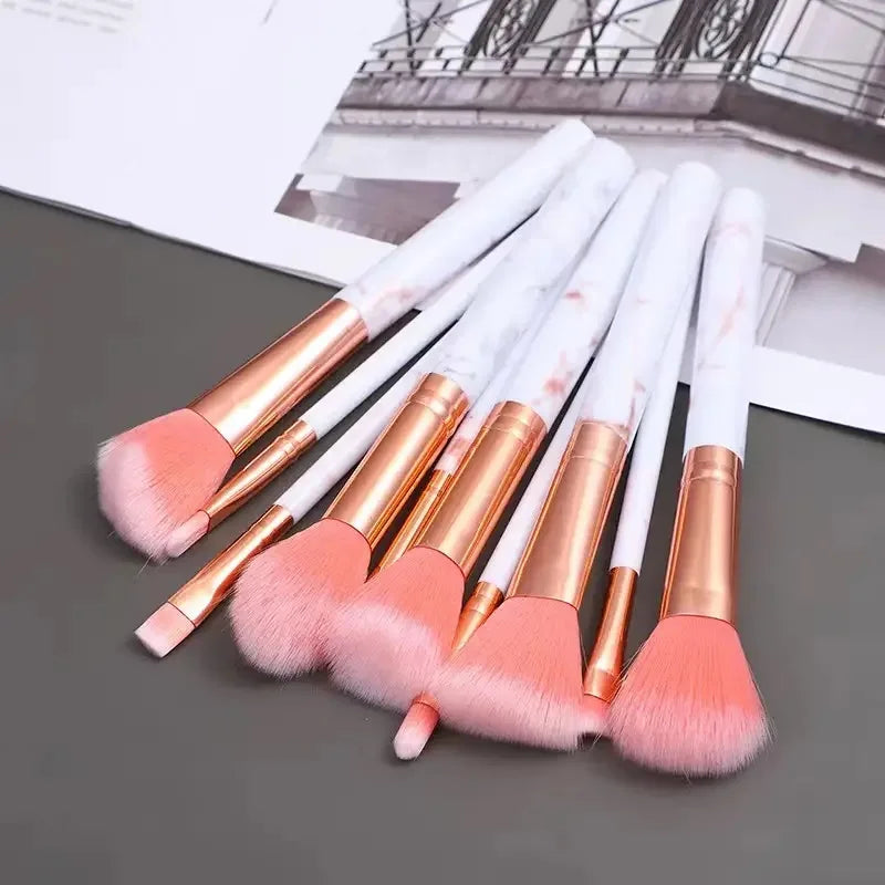 Povei 10-Piece Makeup Brush Set with Sponge for Blending Loose Powder