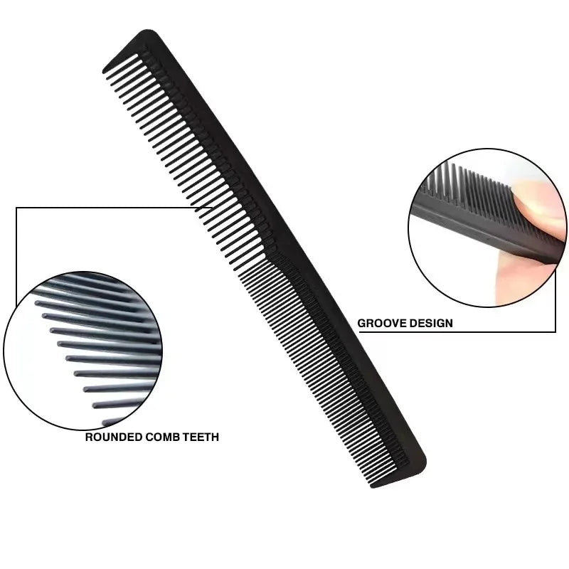 Povei Black Metal Pin Fine-Tooth Comb for Hair Styling