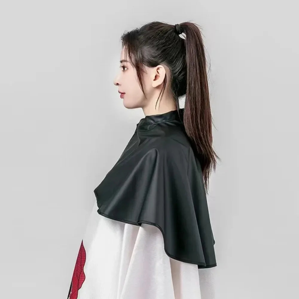 Povei Black Waterproof Hair Cutting Cape for Salon and Barber Use