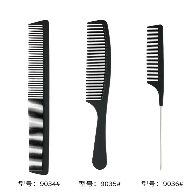 Povei Black Fine-Tooth Metal Pin Comb for Hair Styling