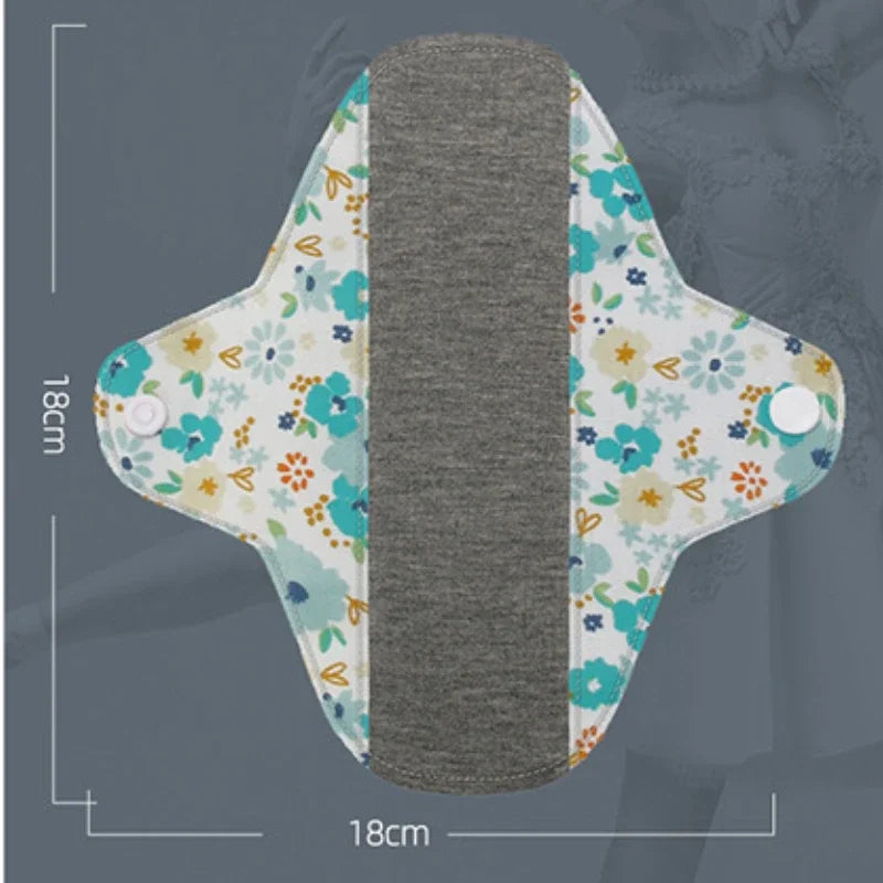 Povei Cotton Reusable Menstrual Pads 18x18cm Colored Washable Nursing Cloth Sanitary Napkin