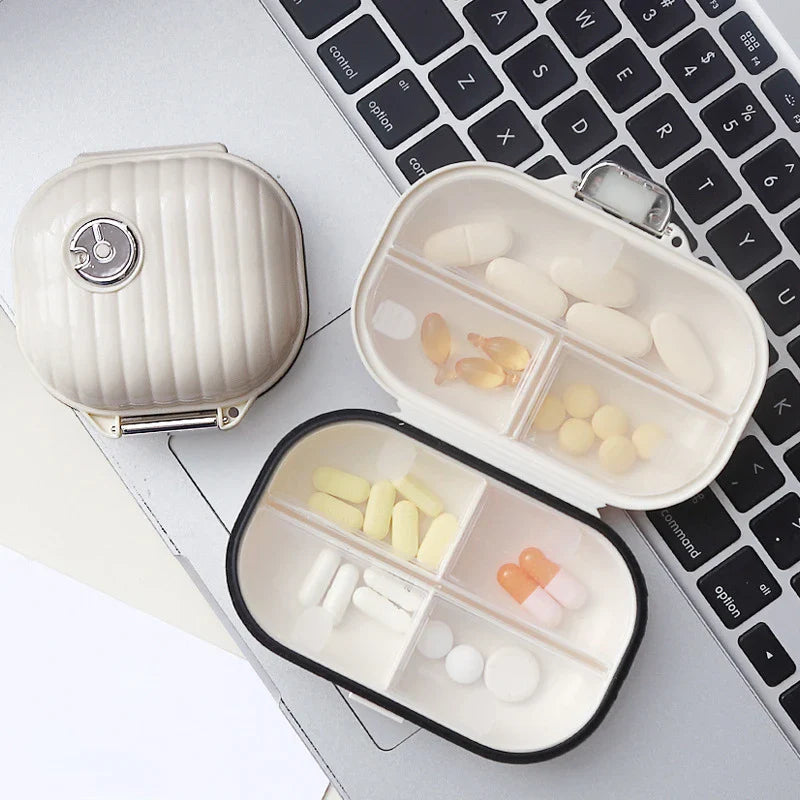 Povei Mini Pill Box Travel Medicine Organizer Jewelry Storage