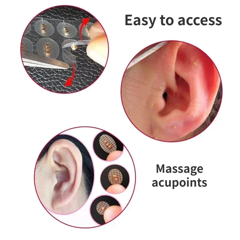 Povei Ear Care Seeds Acupuncture Stickers Massage Therapy Patch - Auricular Auriculotherapy