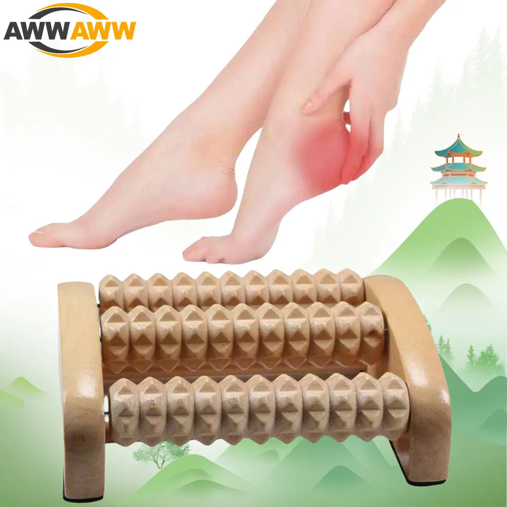 Povei Foot Roller: Small Wooden Massager for Relaxation and Reflexology