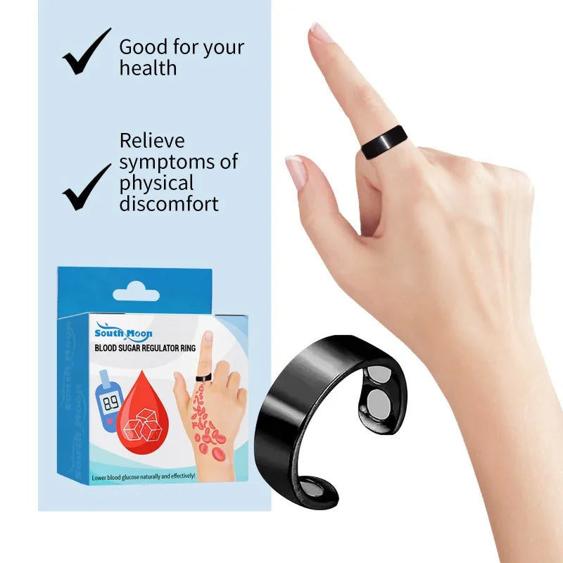 Povei Blood Sugar Balance Ring - Magnetic Therapy for Improved Sleep & Soreness Relief