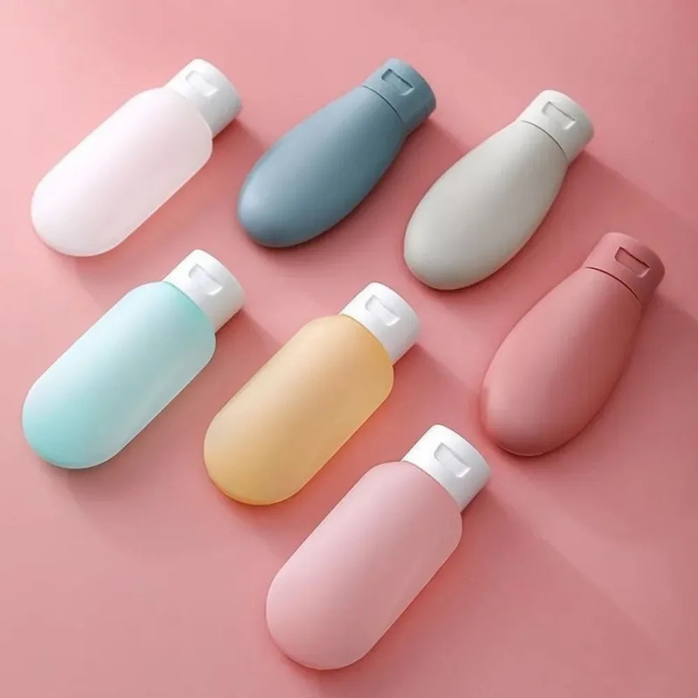 Povei 60ml Silicone Travel Bottles Set - Refillable Squeeze Tube Cosmetic Containers