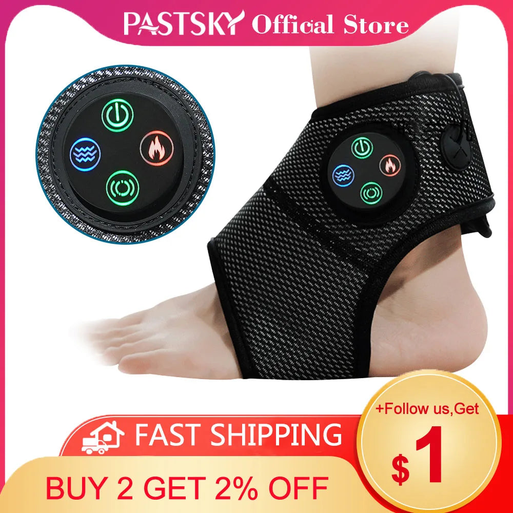 Povei Electric Ankle Massager Brace for Pain Relief & Physiotherapy