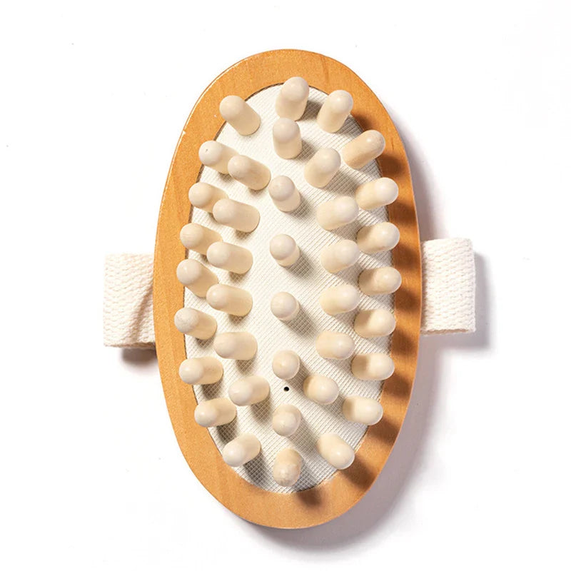 Povei Cellulite Brush Wooden Massage Comb Skin Remover Spa Brush Hair Scalp Massage