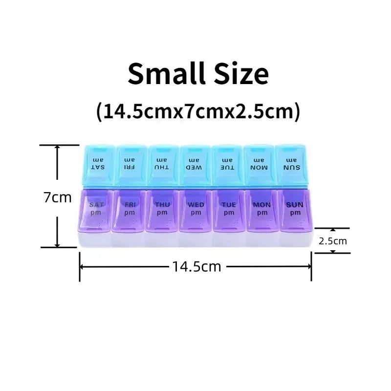 Povei Weekly Pill Case 14 Grids Organizer for Medication and Vitamins