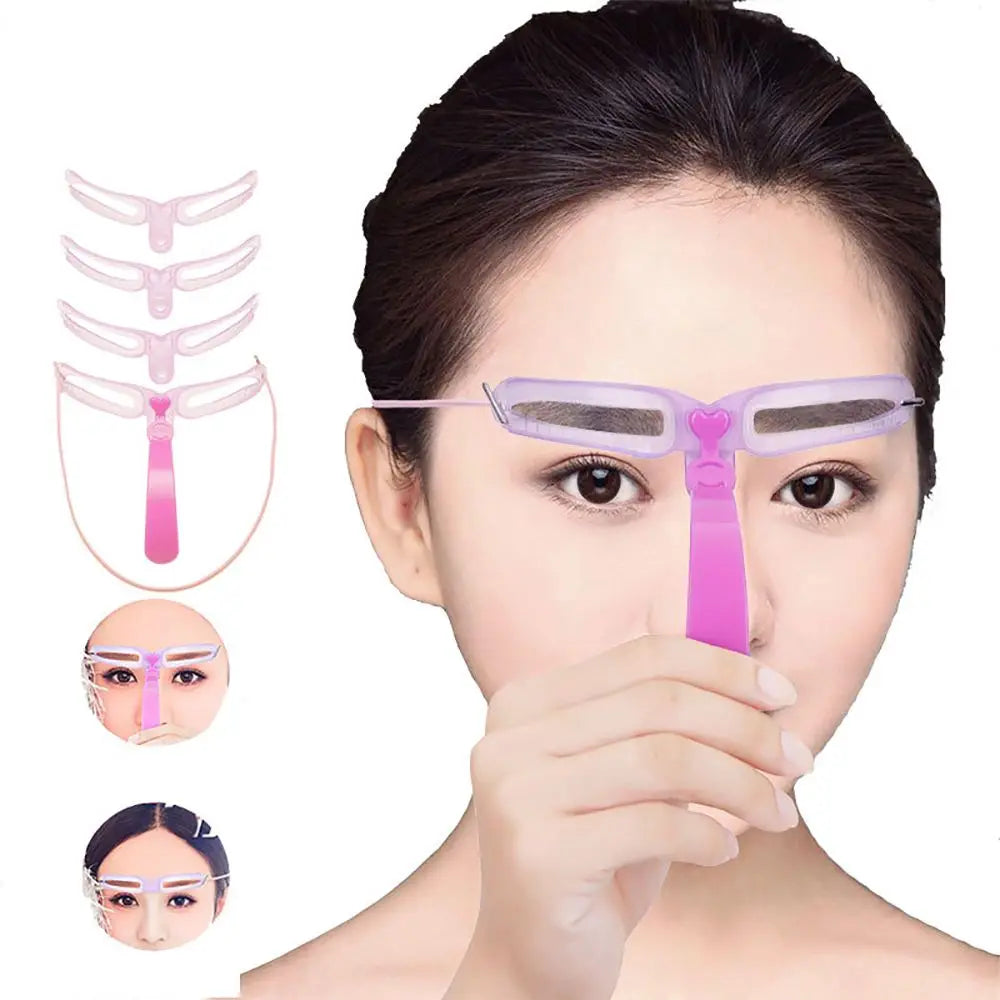 Poveii Brow Stamp Kit: 8-in-1 Eyebrow Stencil Set and Shaper for Perfect Eyebrows