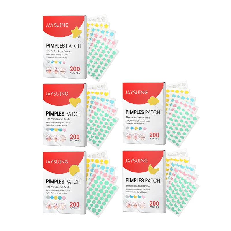 Povei Acne Zit Patches - Colorful Hydrocolloid Stickers for Clear Skin