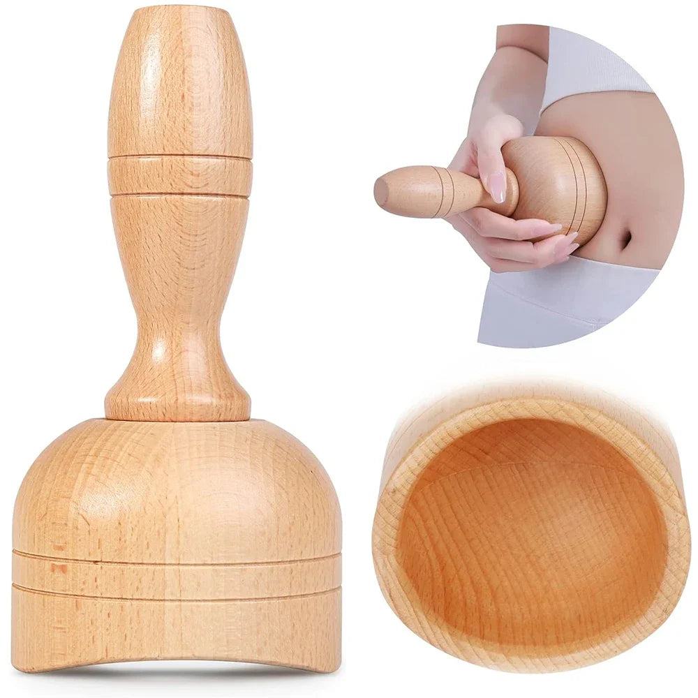 Povei Curved Massage Roller Stick for Wood Therapy, Body Sculpting and Lymphatic Drainage