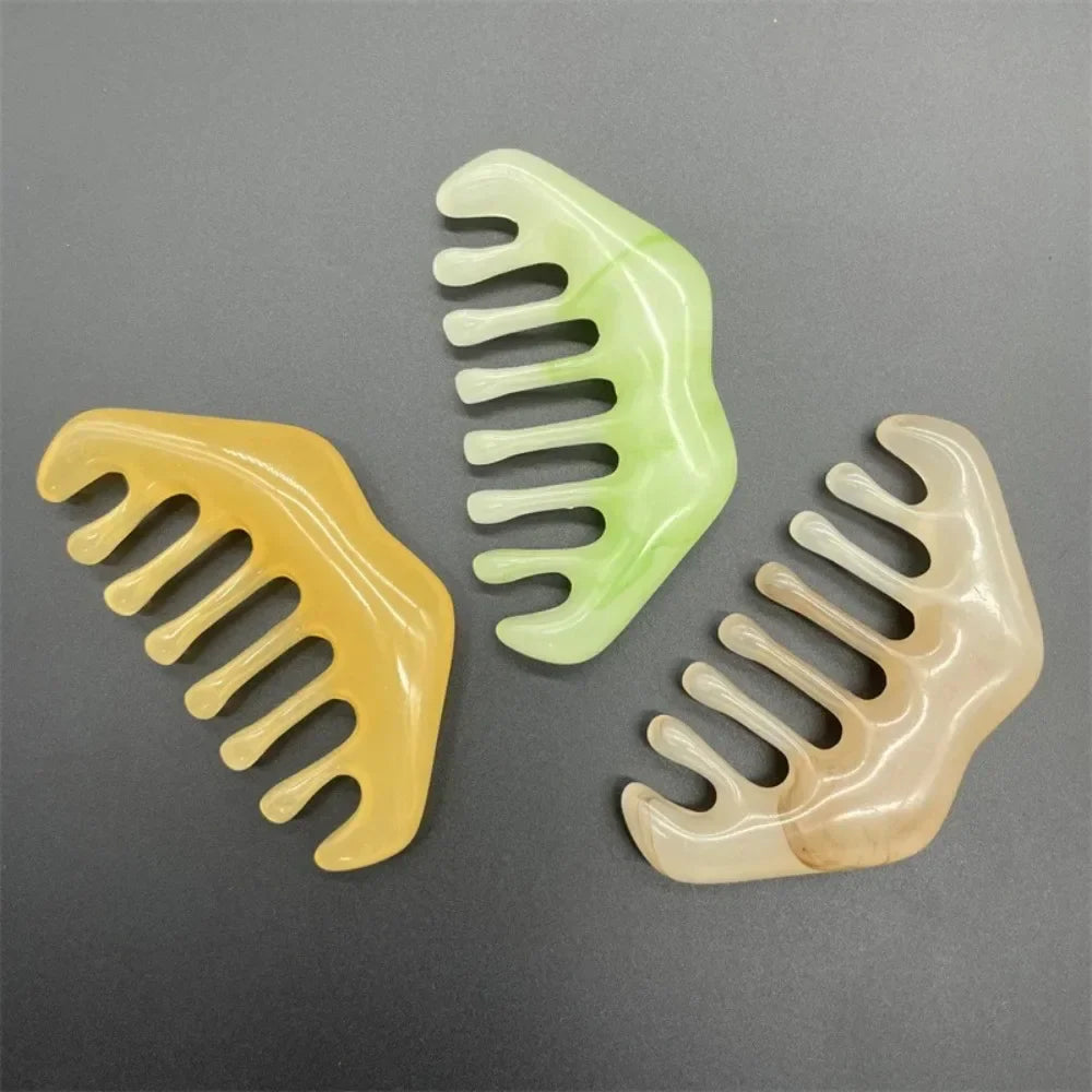 Povei Natural Resin Gua Sha Massage Comb for Head Body Scalp Care & Reflexology