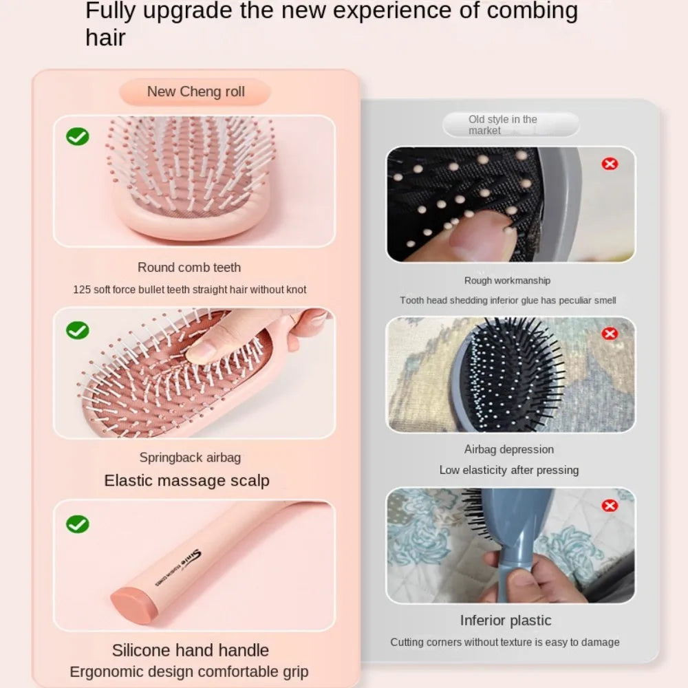 Povei Air Cushion Scalp Massage Detangling Hair Brush for Wet Curly Hair