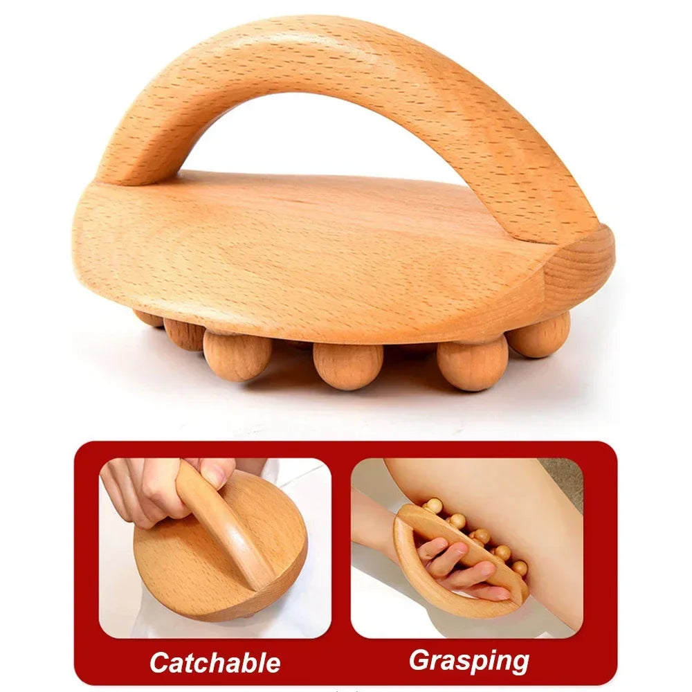 Povei Wood Therapy Fascia Release Massager Brush for Cellulite Massage and Body Sculpting