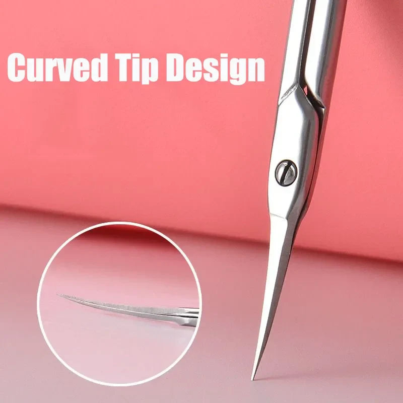 Povei Stainless Steel Cuticle Scissors Nail Clippers Professional Dead Skin Remover