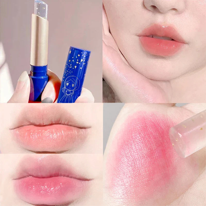 Povei Color Change Lip Balm with Gold Foil - Lip Base Cream Makeup