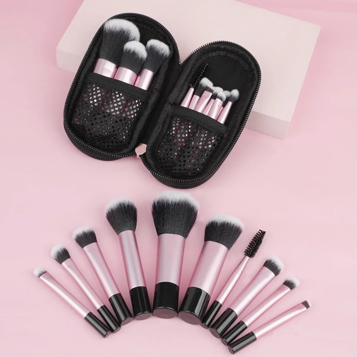 Povei 10-Piece Mini RT Makeup Brush Set for Professional Beauty Travel Makeup